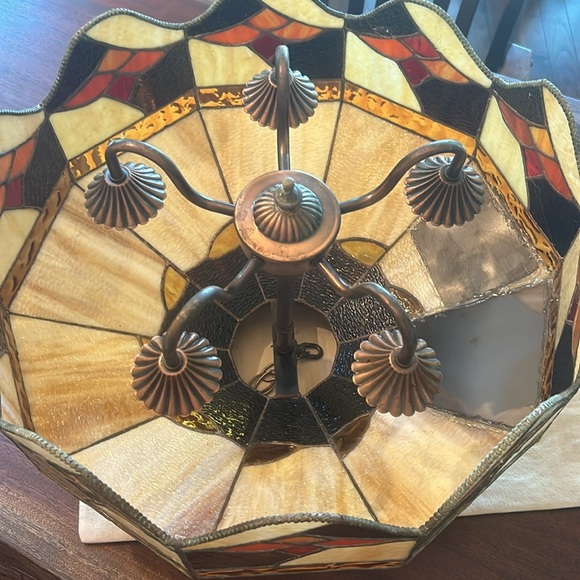 Tiffany Stained Glass Hanging Light - Picture 7 of 14